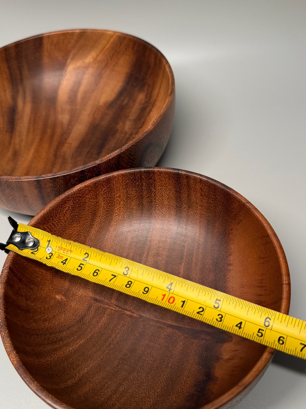 Handcrafted Wooden Serving Bowls - Warm Brown Set - Picture 4 of 5